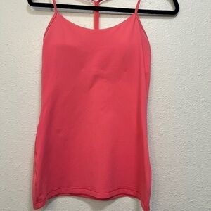 Lululemon Y Racerback Tank Top Womens Sz 6 Pop Orange Round Neck Athletic